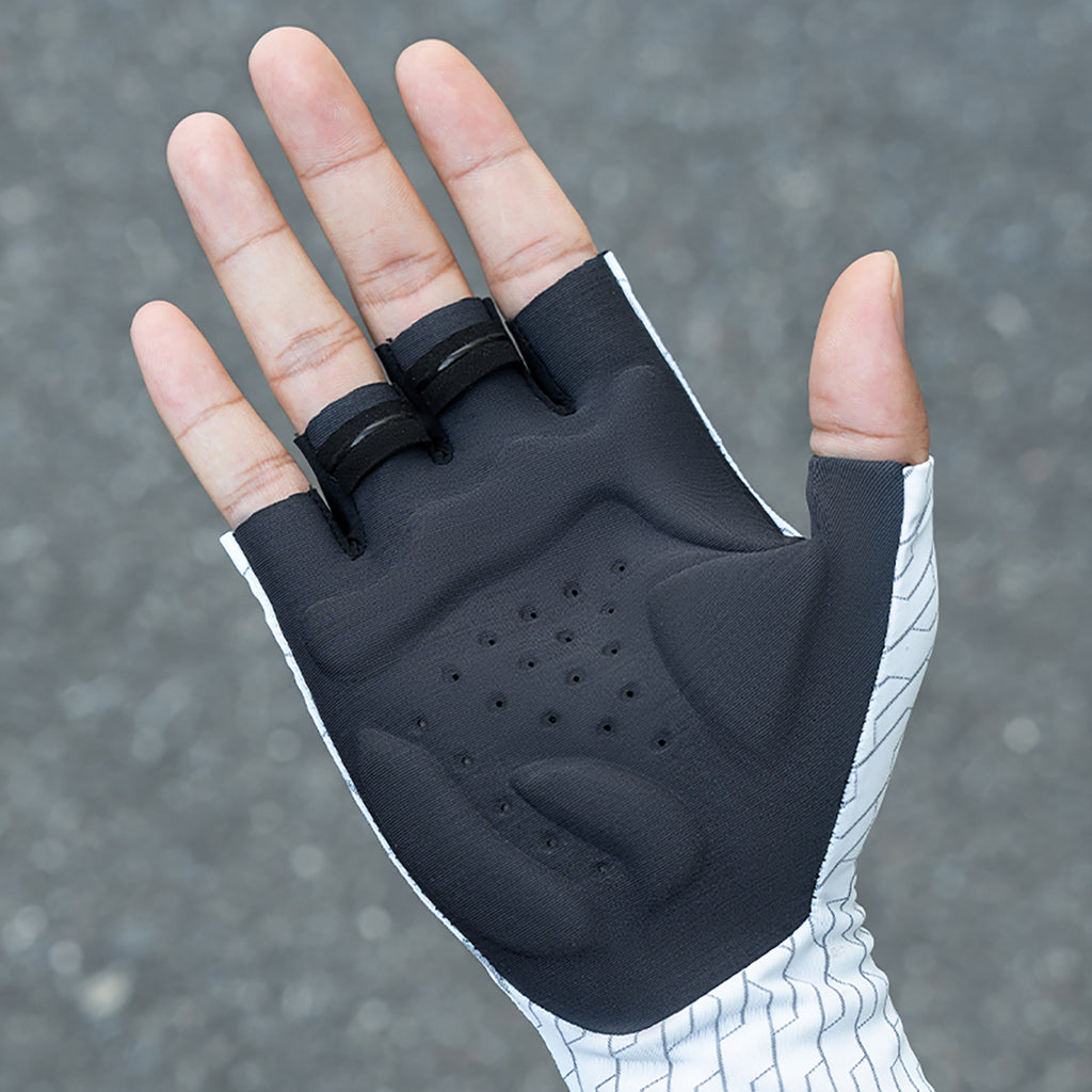 Rockbros kelio dviračių pirštinės, dydis S - juodos ir baltos spalvos -- Bicycle Gloves