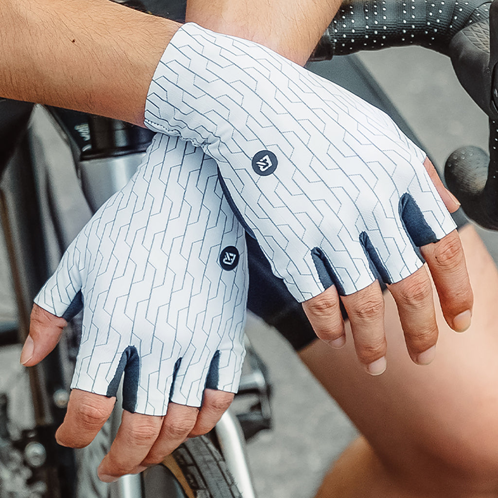 Rockbros kelio dviračių pirštinės, dydis S - juodos ir baltos spalvos -- Bicycle Gloves