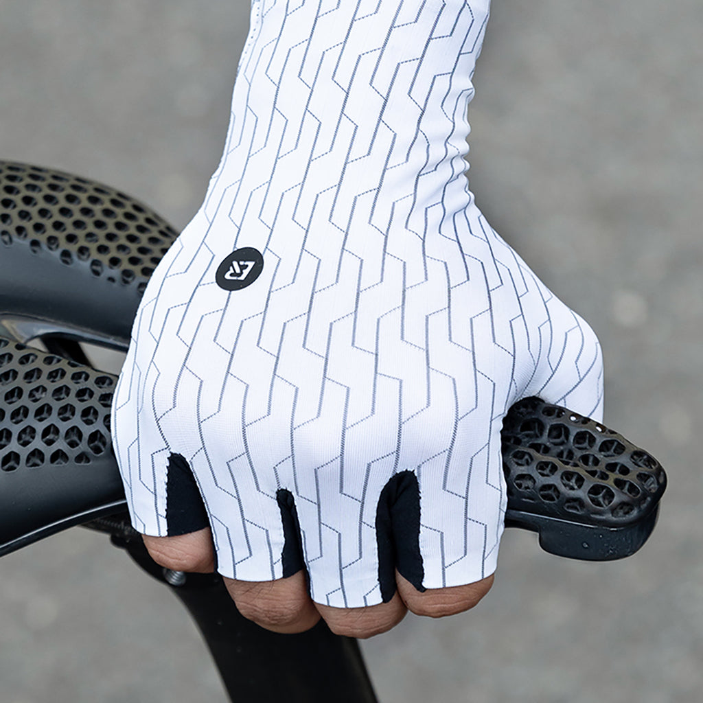 Rockbros kelio dviračių pirštinės, dydis XL - baltos/juodos spalvos -- Bicycle Gloves