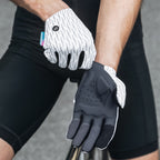 Rockbros sportinės pirštinės visateigės pavasario-vasaros dydis L - baltos ir juodos spalvos -- Bicycle Gloves
