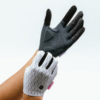 Rockbros sportinės pirštinės pilnapiršės pavasaris-vasara dydis S - baltos ir juodos spalvos -- Bicycle Gloves