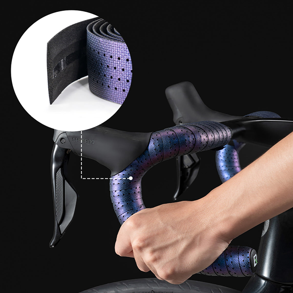 Rockbros peilis lenčiaus Perforuotas silikono su Chameleon efektu - Purpurinė -- Cycling Accessories
