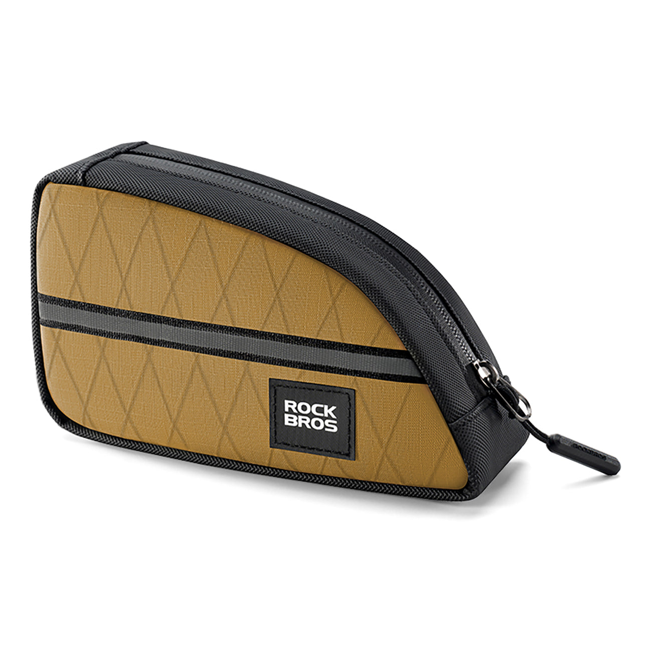 Rockbros trikampio formos dviračio rėmo krepšys 0,8l - Rudas -- Bicycle Bags