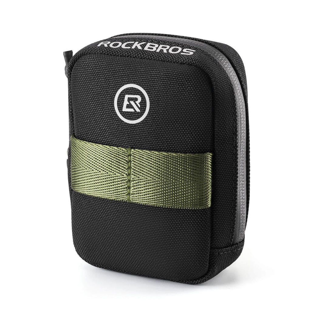 Rockbros mini sellino krepšys su CO2 baliono laikikliu - juoda/žalia -- Bicycle Bags