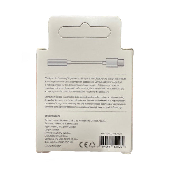 Samsung GP-TGU023AE DAC USB-C į 3,5 mm mini jack adapteris – baltas -- Audio Adapters