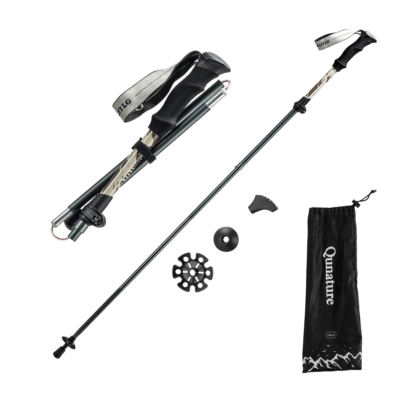 Qunature Šiaurės žygių trekinginė lazda Aliuminis 110 - 130 cm 1 vnt. - Ruda -- Cycling Accessories