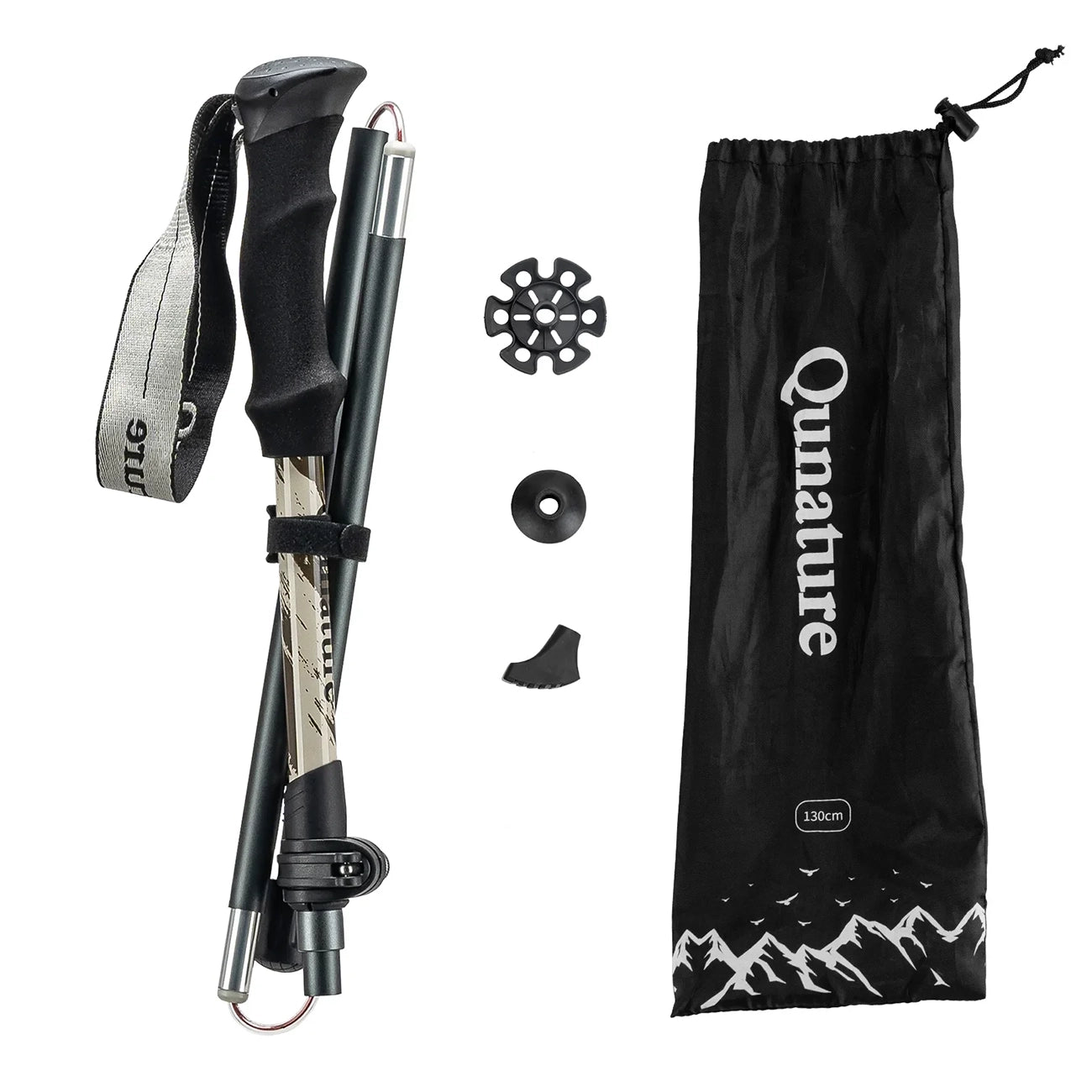 Qunature Šiaurės žygių trekinginė lazda Aliuminis 110 - 130 cm 1 vnt. - Ruda -- Cycling Accessories