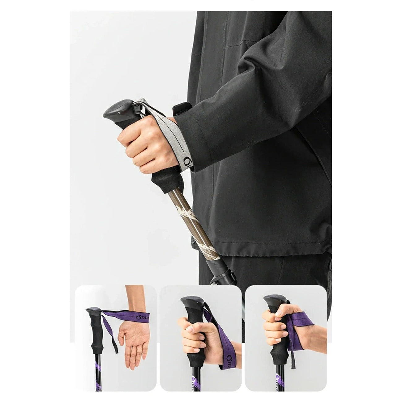 Qunature Šiaurės žygių trekinginė lazda Aliuminis 110 - 130 cm 1 vnt. - Ruda -- Cycling Accessories