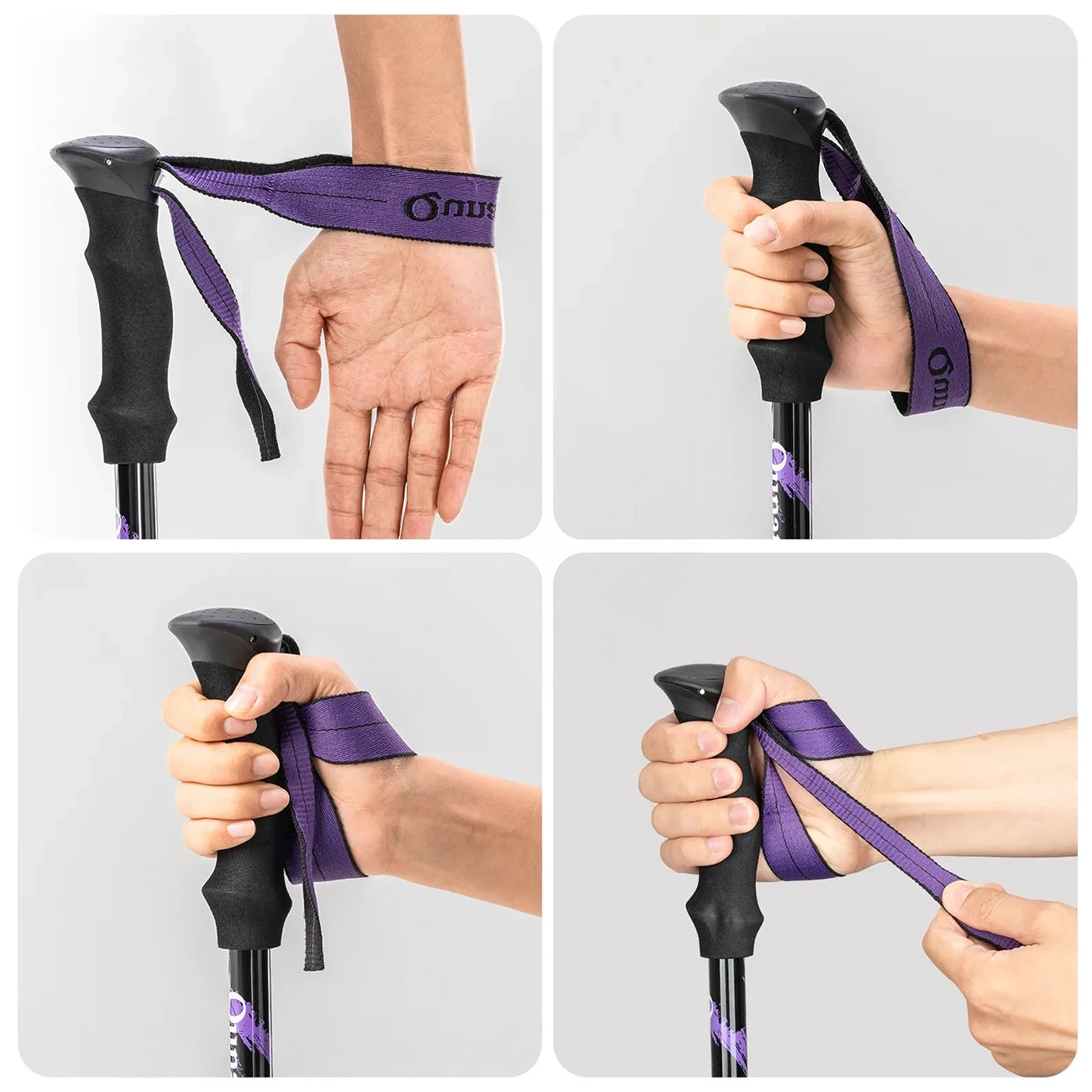 Qunature Šiaurės žygių trekinginė lazda Aliuminis 110 - 130 cm 1 vnt. - Violetinė -- Cycling Accessories