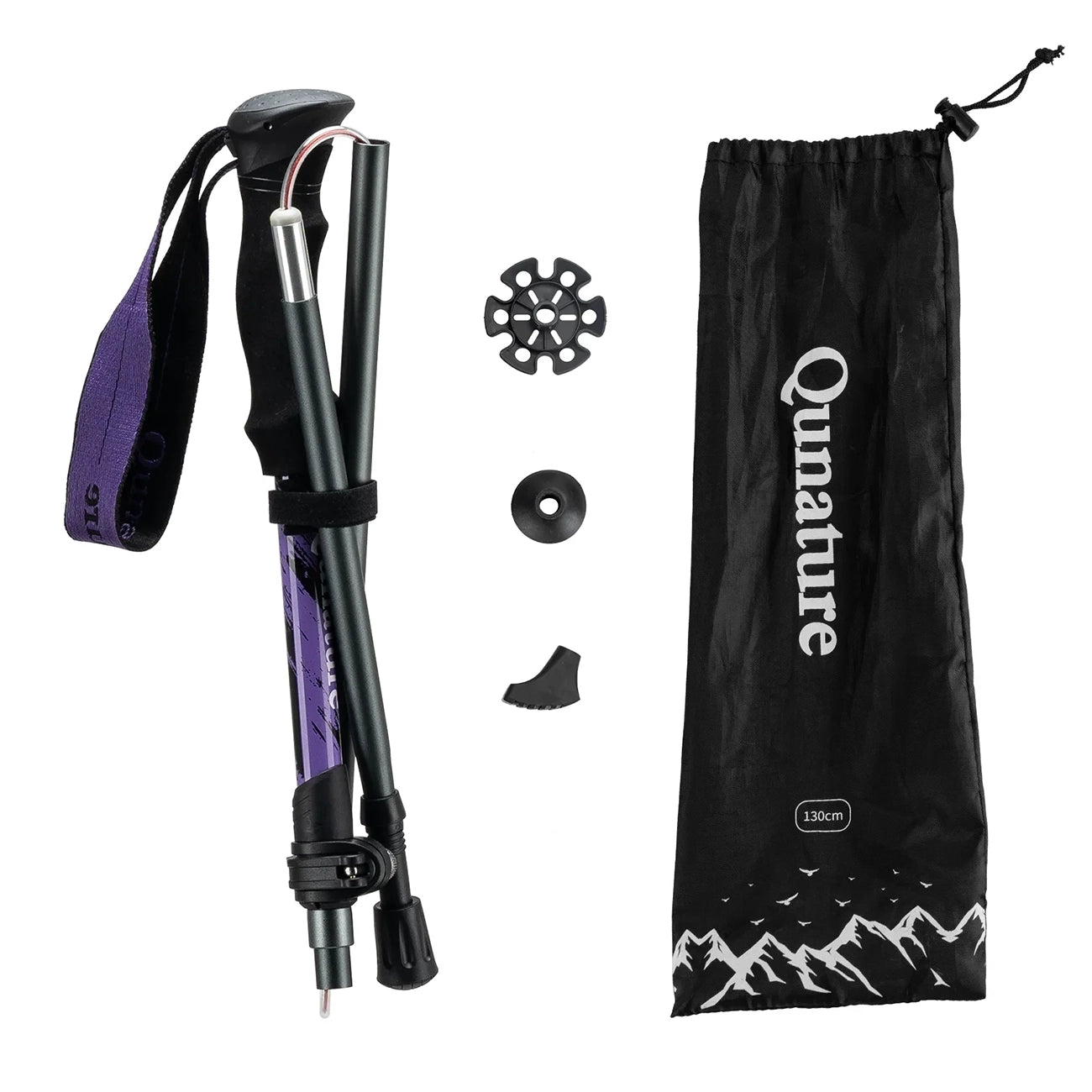 Qunature Šiaurės žygių trekinginė lazda Aliuminis 110 - 130 cm 1 vnt. - Violetinė -- Cycling Accessories