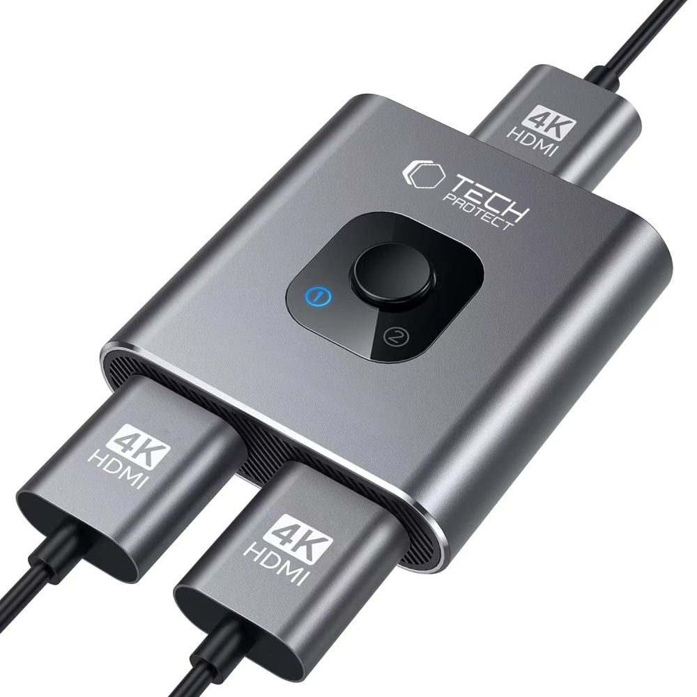 Tech-Protect HB07 2in1 HUB adapteris HDMI 4K 60HZ - pilkas -- Cell phone cables