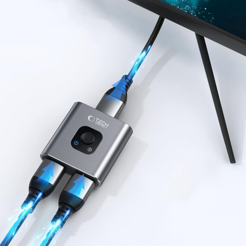 Tech-Protect HB07 2in1 HUB adapteris HDMI 4K 60HZ - pilkas -- Cell phone cables