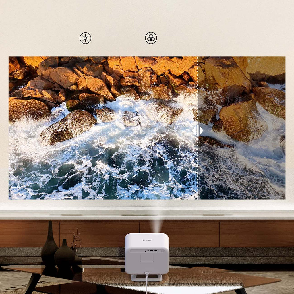 Yaber L2 Plus LCD FullHD 1080p multimedijos projektorius su JBL garsiakalbiais - Bežė -- Uncategorized