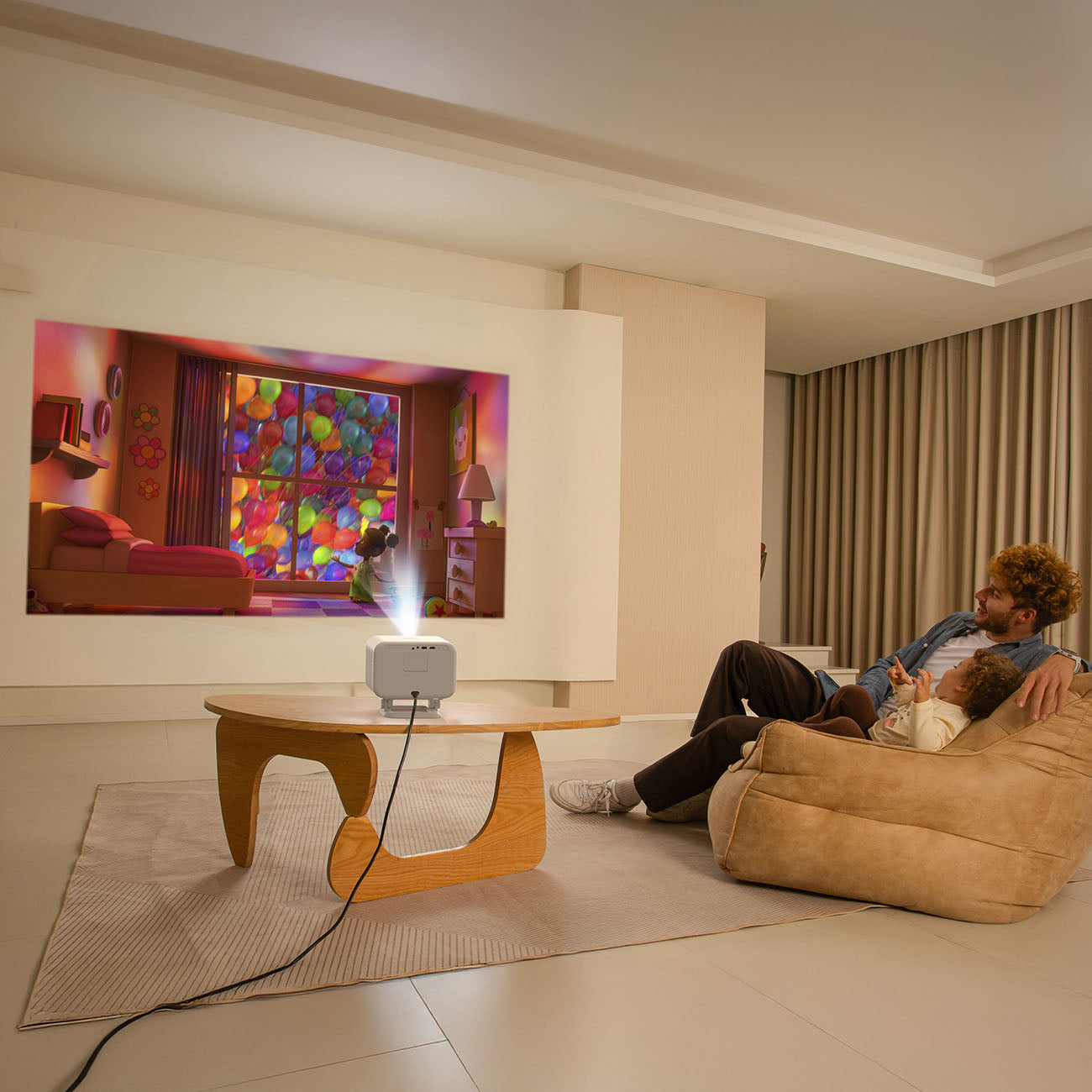 Yaber L2 Plus LCD FullHD 1080p multimedijos projektorius su JBL garsiakalbiais - Bežė -- Uncategorized