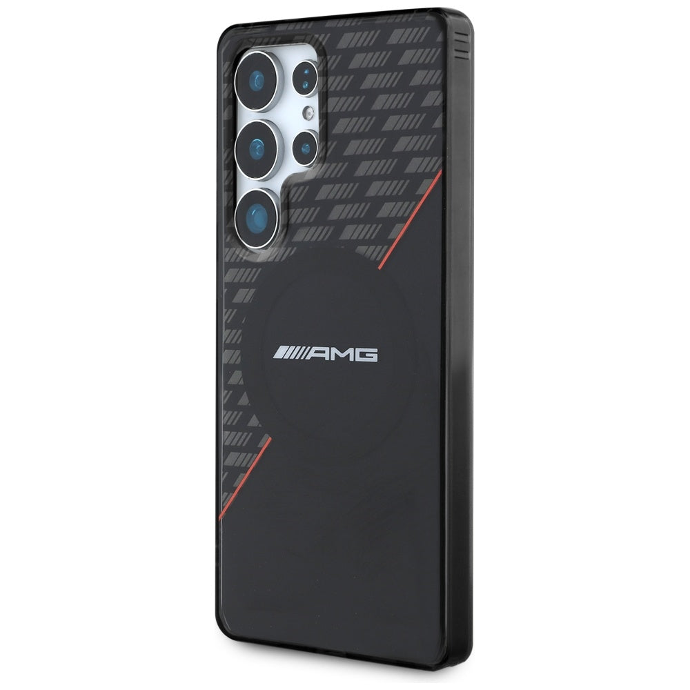 AMG MagSafe dėklas Galaxy S25 Ultra – juod./raud.
