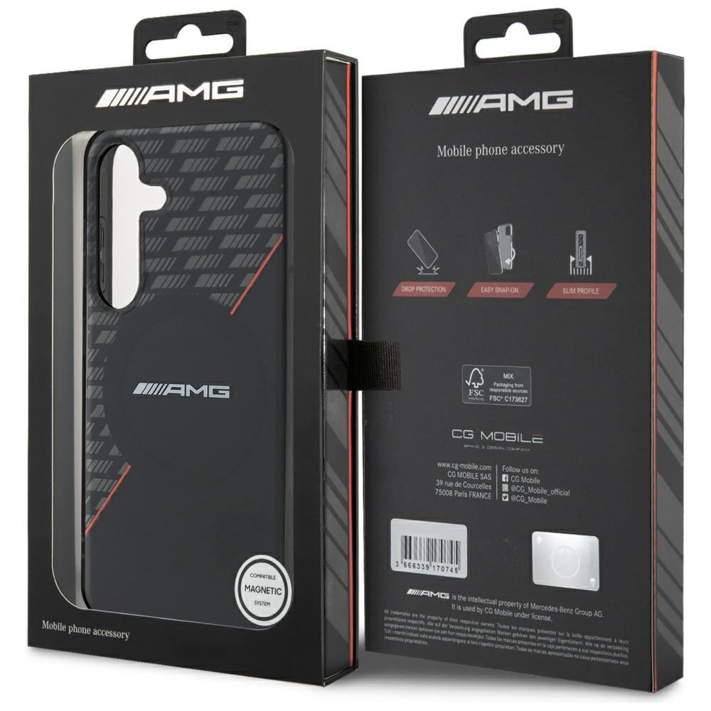 AMG MagSafe dėklas Samsung Galaxy S25+ – juodas/raudonas