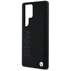 BMW Leather Big Wordmark dėklas, skirtas Samsung Galaxy S25 Ultra – juodas -- Samsung Galaxy S25 Ultra