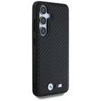 BMW Leather Carbon MagSafe dėklas Samsung Galaxy S25 – juodas
