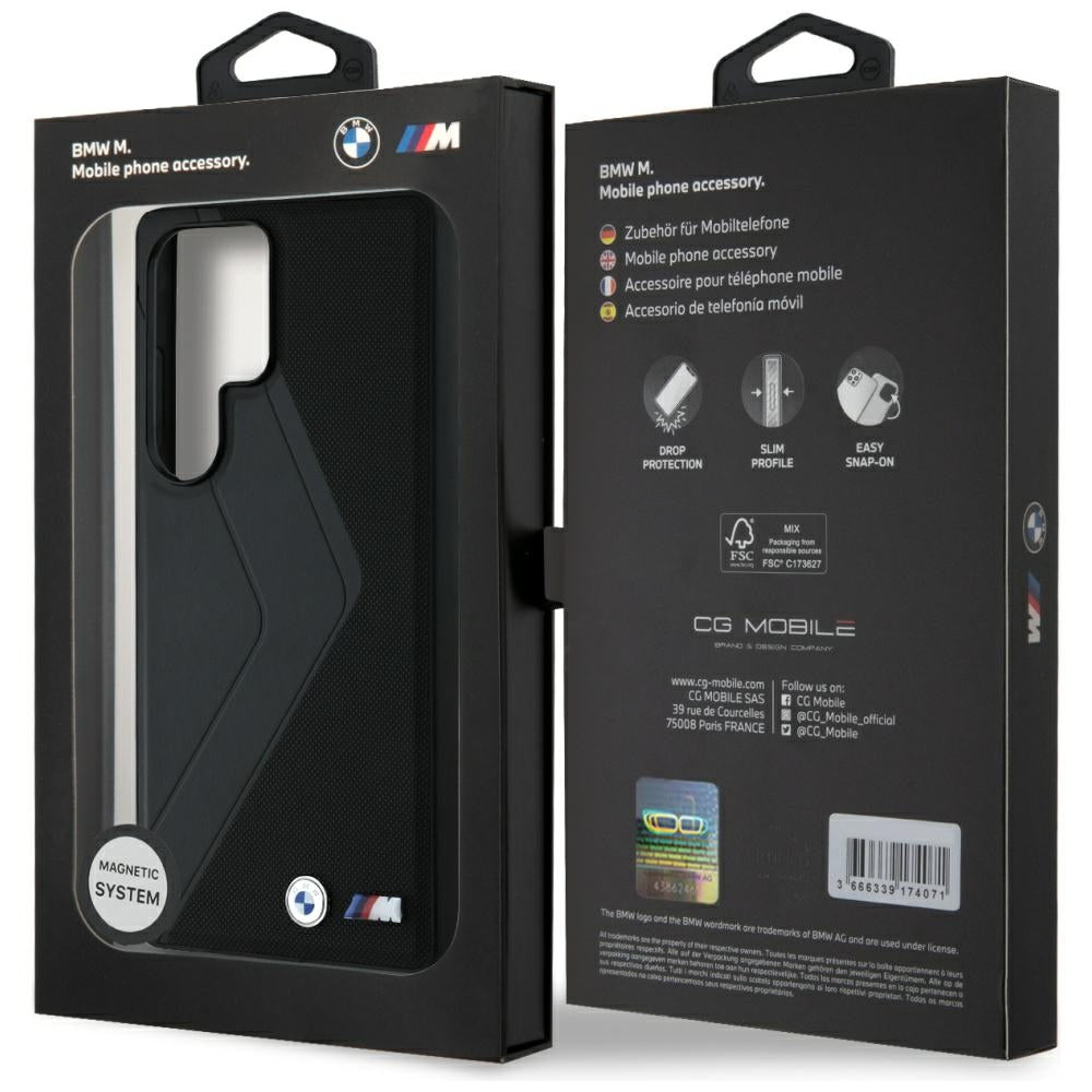 BMW Odinis per didelės juostos MagSafe dėklas, skirtas Samsung Galaxy S25 Ultra - juodas