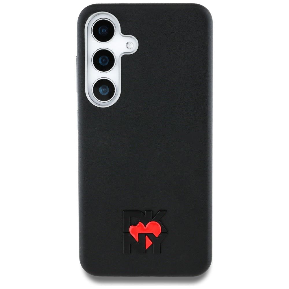 DKNY ekologiškos odos dėklas Samsung Galaxy S25 – juodas