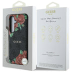 Guess MagSafe dėklas Galaxy S25 – juodas, 4G gėlės