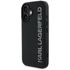 Karl Lagerfeld dėklas iPhone 16 – juodas, su blizgučiais