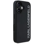 Karl Lagerfeld dėklas iPhone 16 – juodas, su blizgučiais