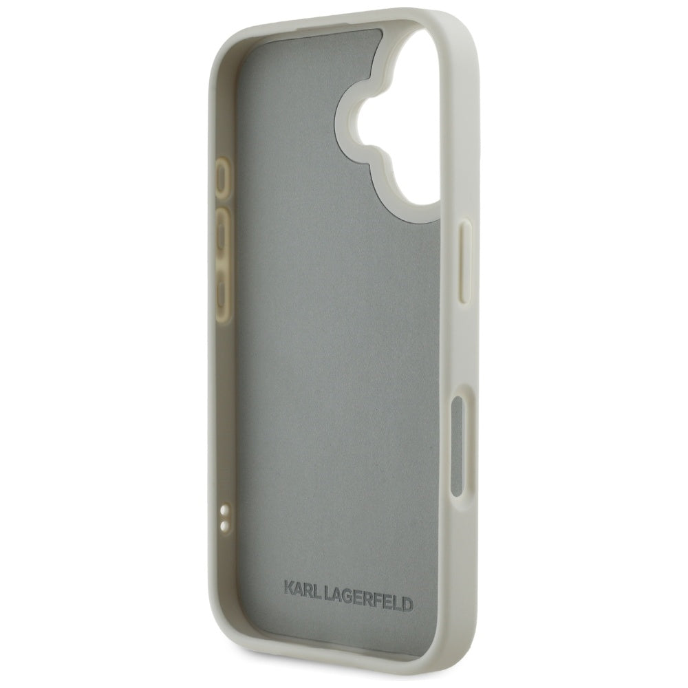 Karl Lagerfeld dėklas iPhone 16 – smėlio