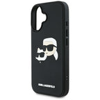 Karl Lagerfeld 3D Rubber Double Heads dėklas iPhone 16 – juodas