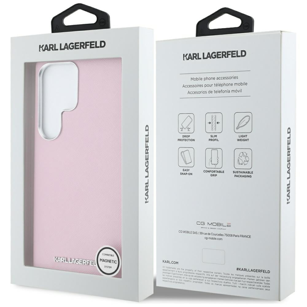 Karl Lagerfeld MagSafe dėklas Galaxy S25 Ultra – rožinis