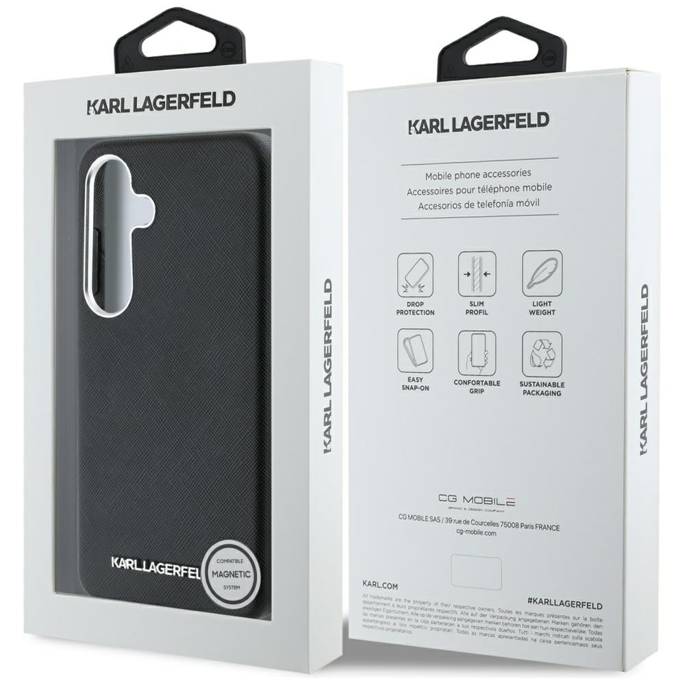 Karl Lagerfeld MagSafe dėklas Samsung Galaxy S25+ – juodas