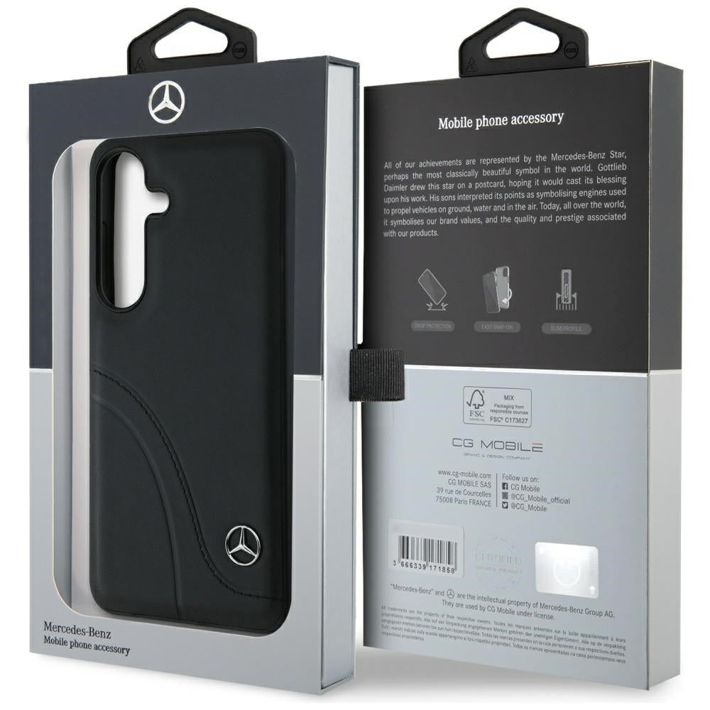 Mercedes odinis dėklas Samsung Galaxy S25 – juodas