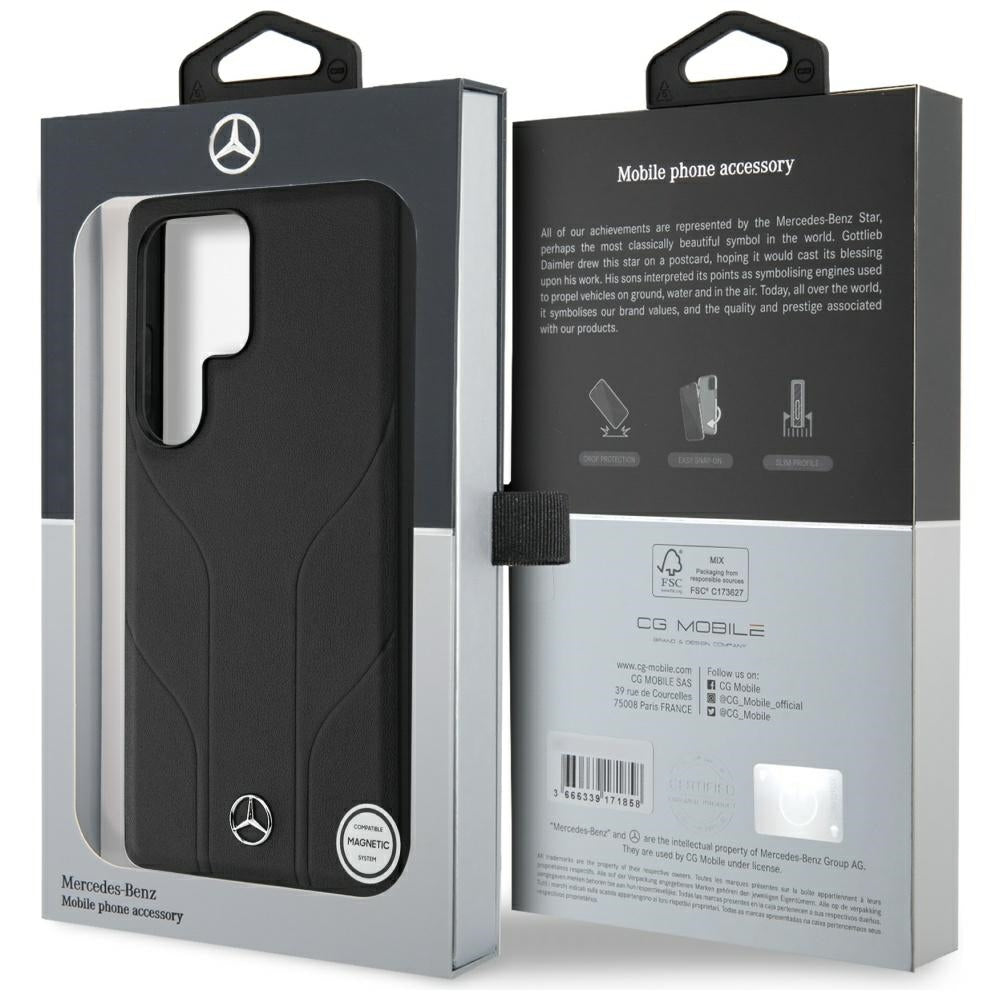Mercedes odinis MagSafe dėklas Galaxy S25 Ultra – juodas