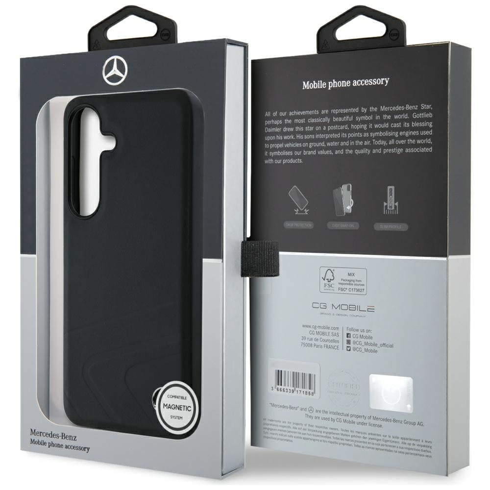 Mercedes odinis MagSafe dėklas Galaxy S25 – juodas -- Samsung Galaxy S25