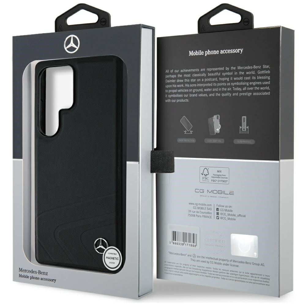 Mercedes odinis MagSafe dėklas Galaxy S25 Ultra – juodas