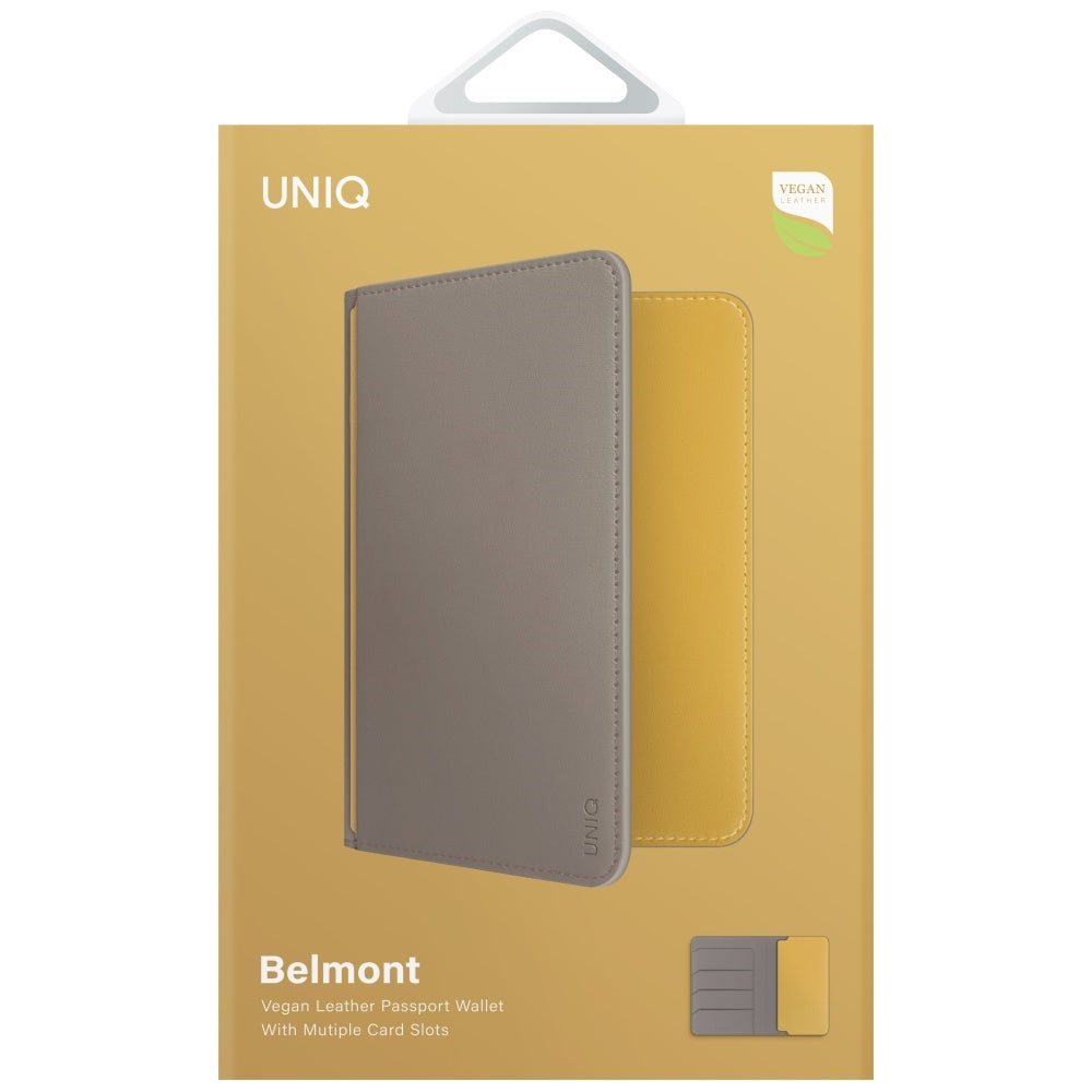 Uniq Belmont RFID pasų dėklas – pilkai geltonas -- Cell phone cases and covers