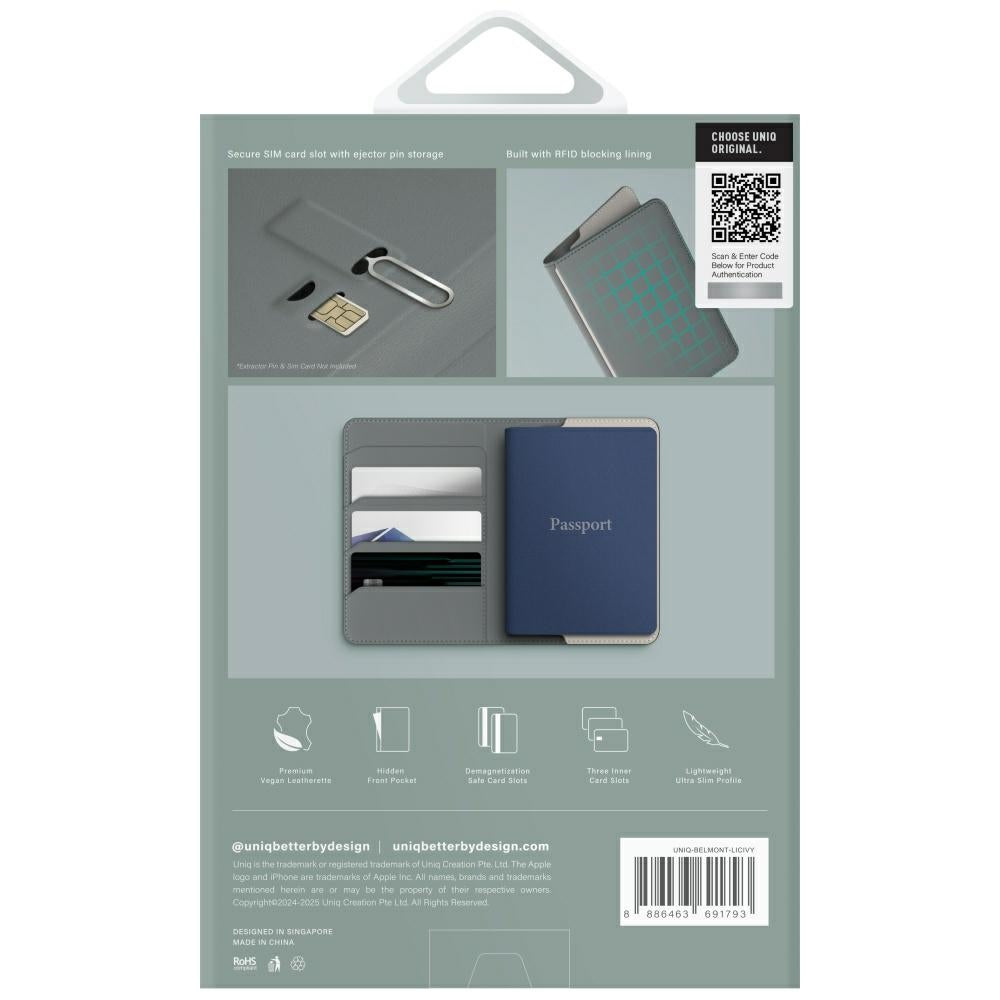 Uniq Belmont RFID pasų dėklas – žalia/dramblio kaulo -- Cell phone cases and covers