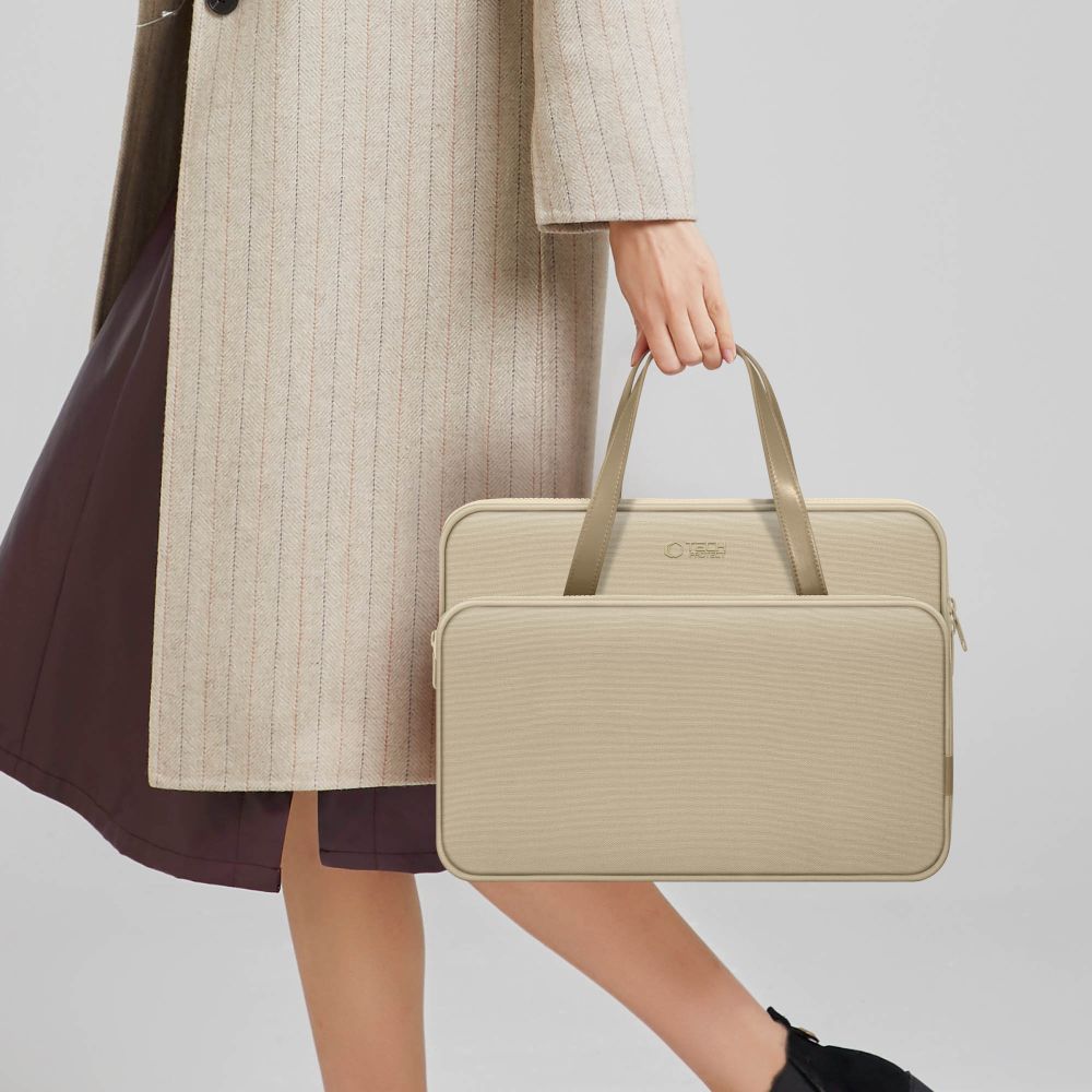 Tech-Protect nešiojamojo kompiuterio krepšys 13-14" - smėlio spalvos -- Laptop Bags