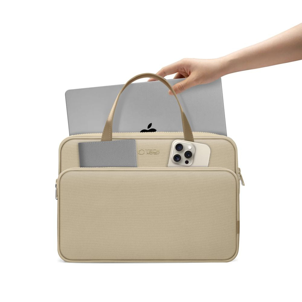 Tech-Protect nešiojamojo kompiuterio krepšys 13-14" - smėlio spalvos -- Laptop Bags