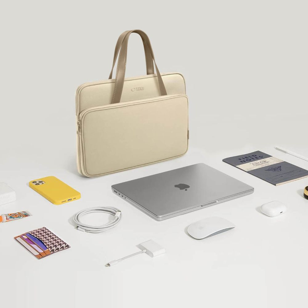 Tech-Protect nešiojamojo kompiuterio krepšys 15-16" - smėlio spalvos -- Laptop Bags