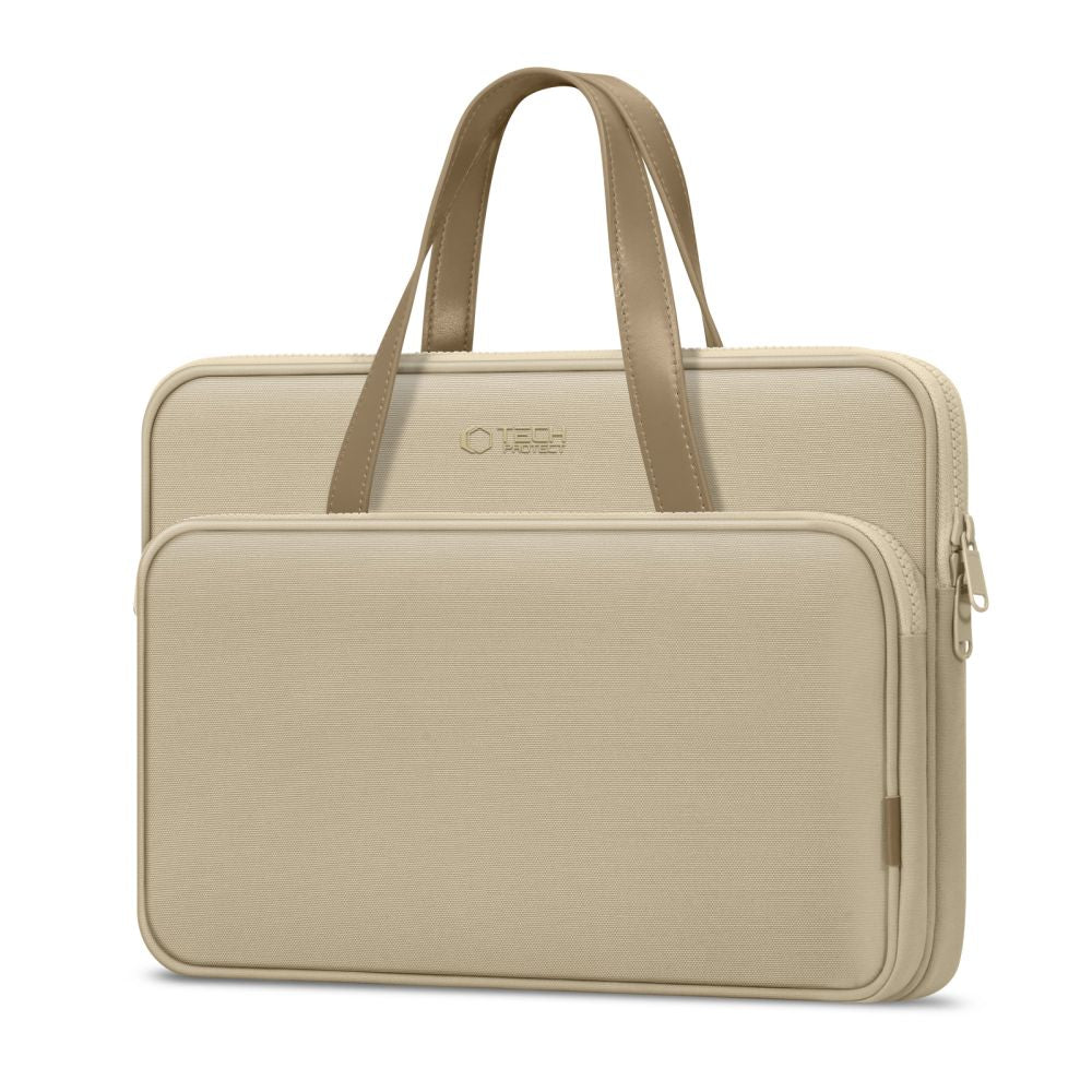 Tech-Protect nešiojamojo kompiuterio krepšys 15-16" - smėlio spalvos -- Laptop Bags