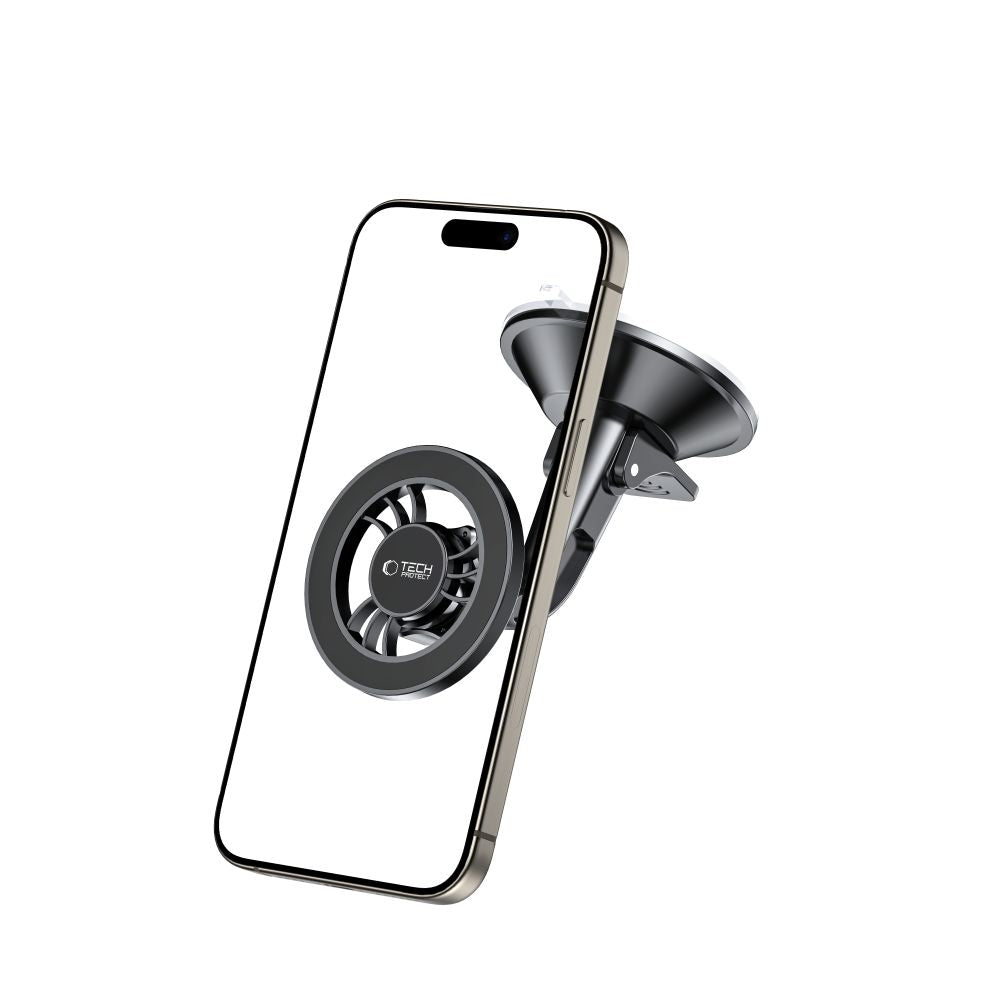 Tech-Protect N56 magnetinis MagSafe automobilinis laikiklis kokpitui, priekiniam stiklui - juodas -- Cell phone holders