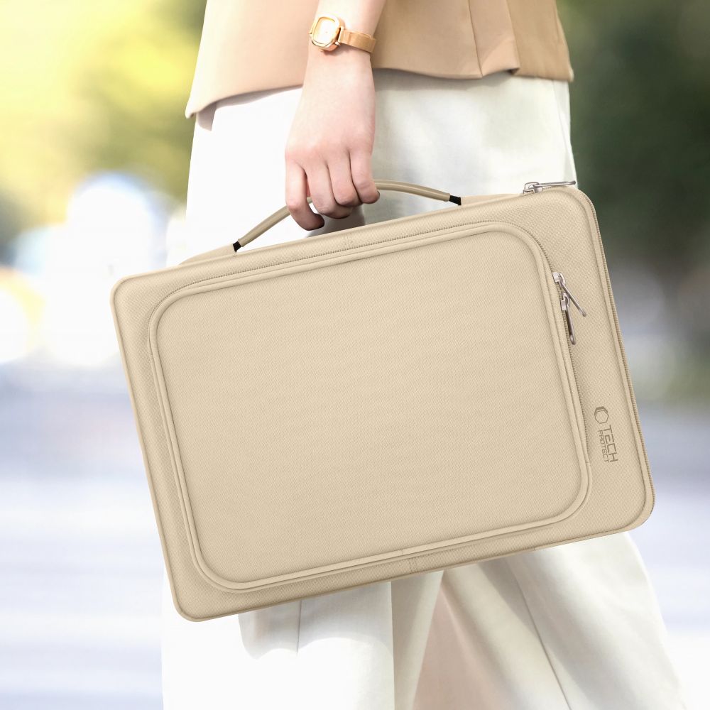 Tech-Protect Basic Bag 13-14" nešiojamajam kompiuteriui - smėlio spalvos -- Laptop Bags