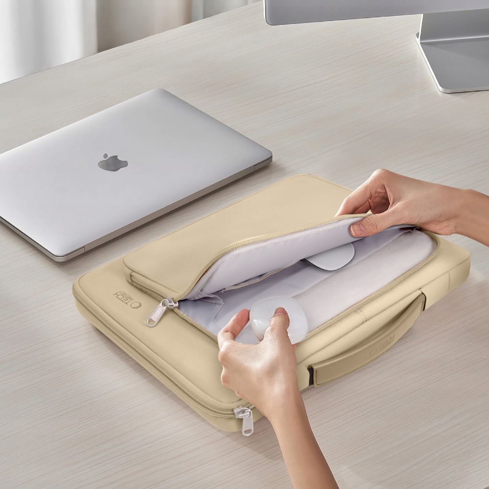 Tech-Protect Basic Bag 15-16" nešiojamajam kompiuteriui - smėlio spalvos -- Laptop Bags