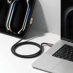 Ringke 3.2 gen. 2x2 USB-C, PD 3.1 240W 2m kampinis laidas - juodas -- Cell phone cables
