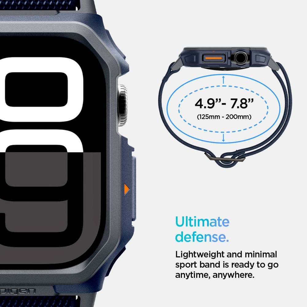 „Spigen Lite Fit“ „Pro“ dirželis, skirtas Apple Watch 10 46 mm – tamsiai mėlynas