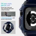 „Spigen Lite Fit“ „Pro“ dirželis, skirtas Apple Watch 10 46 mm – tamsiai mėlynas
