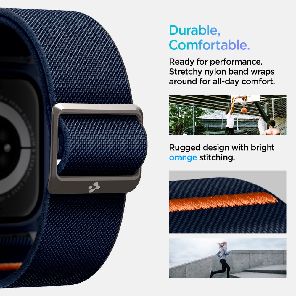 „Spigen Lite Fit“ „Pro“ dirželis, skirtas Apple Watch 10 46 mm – tamsiai mėlynas
