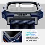 „Spigen Lite Fit“ „Pro“ dirželis, skirtas Apple Watch 10 46 mm – tamsiai mėlynas