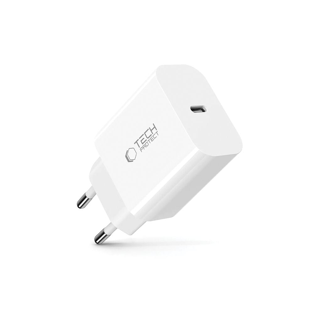 Tech-Protect sieninis įkroviklis NC20W USB-C jungtis - baltas -- Cell phone chargers